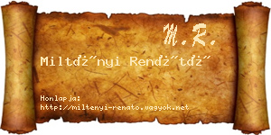 Miltényi Renátó névjegykártya